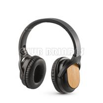 Fone de ouvido wireless em bambu e ABS - A97126